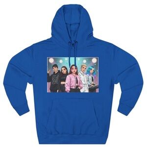 Blue Hoodie with Graphic Print